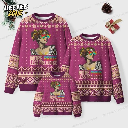 More Pride Less Prejudice Unisex Ugly Knit Christmas Sweater