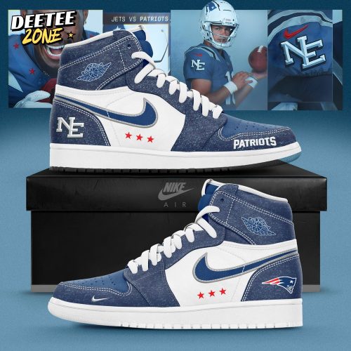 New England Patriots 2025 Rivalries Nor’Easter Storm Custom AJ1 Sneaker