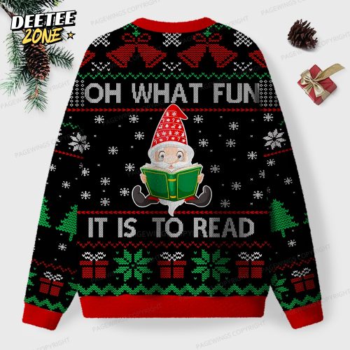 Oh What Fun It Is To Read Unisex Ugly Knit Christmas Sweater