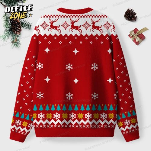 On My Way To Hoard Books And Cause Chaos Unisex Ugly Knit Christmas Sweater