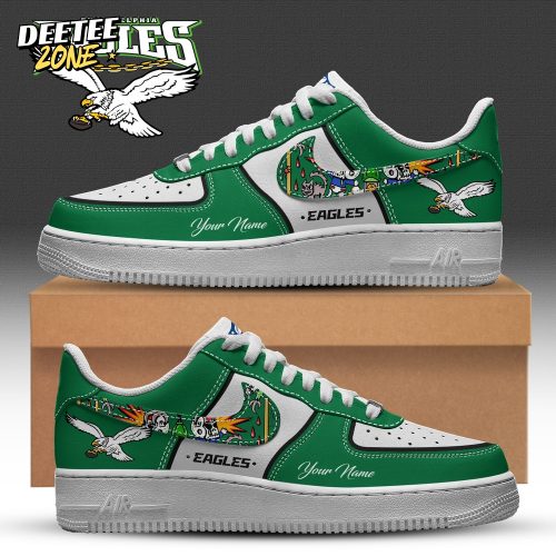 Philadelphia Eagles 2025 Kelly Green H34 Sew Limited Edition AF1 Shoes