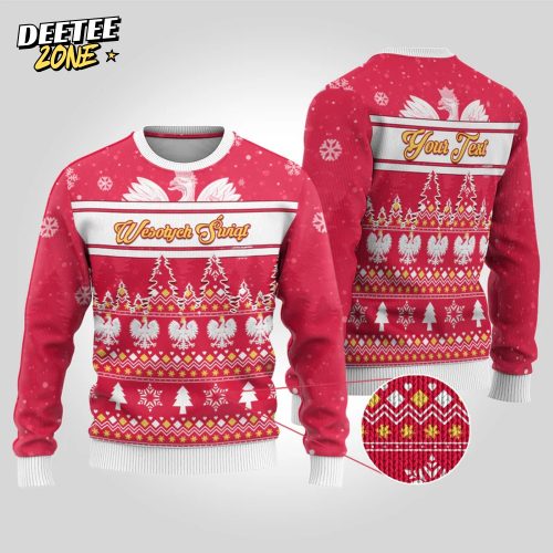 Poland Christmas Ugly Christmas Sweater Wesolych Swiat Polish Eagle