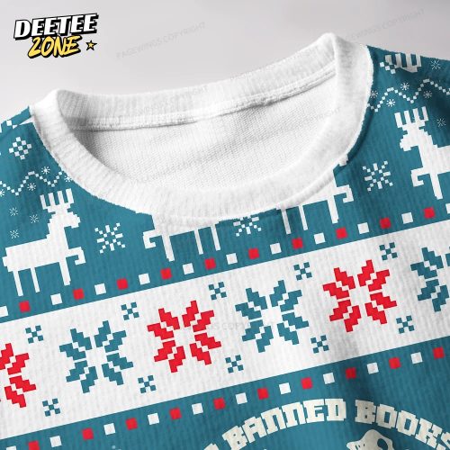 Read Banned Books Drink Coffee Fight Evil Unisex Ugly Knit Christmas Sweater