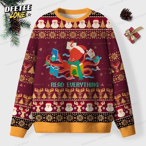 Read Everything Unisex Ugly Knit Christmas Sweater