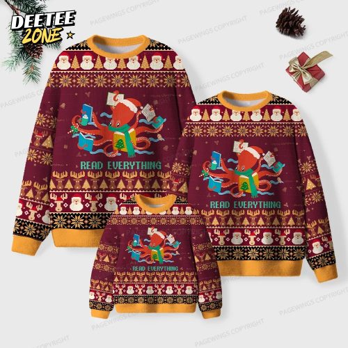 Read Everything Unisex Ugly Knit Christmas Sweater