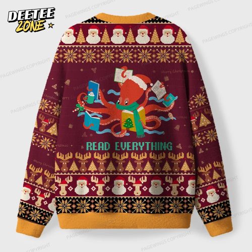 Read Everything Unisex Ugly Knit Christmas Sweater