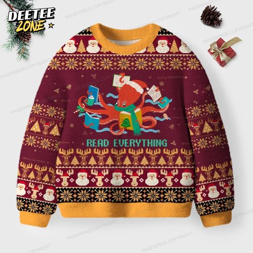 Read Everything Unisex Ugly Knit Christmas Sweater