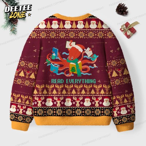 Read Everything Unisex Ugly Knit Christmas Sweater