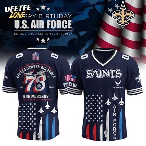 Special Edition New Orleans Saints x U.S. Air Force 78th Anniversary Football Jersey-V-neck Short Sleeve Jersey