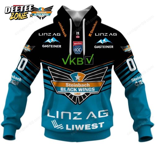 Steinbach Black Wings Linz ICEHL 2526 Home Jersey Style Hoodie