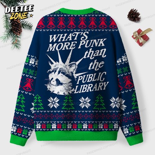 What’s More Punk Than The Public Library Unisex Ugly Knit Christmas Sweater