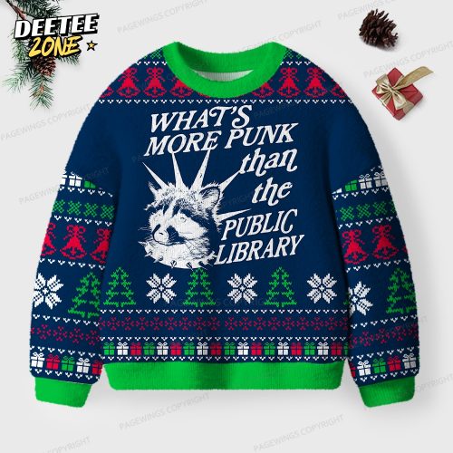 What’s More Punk Than The Public Library Unisex Ugly Knit Christmas Sweater