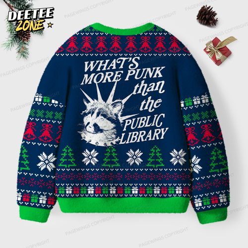 What’s More Punk Than The Public Library Unisex Ugly Knit Christmas Sweater