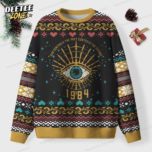 Who Controls The Past Controls The Future 1984 Unisex Ugly Knit Christmas Sweater