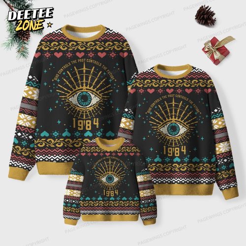 Who Controls The Past Controls The Future 1984 Unisex Ugly Knit Christmas Sweater
