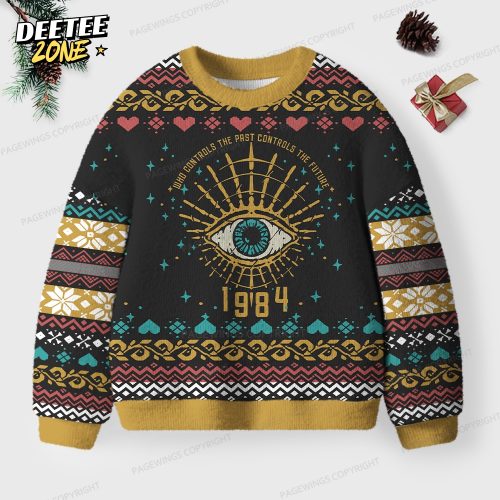 Who Controls The Past Controls The Future 1984 Unisex Ugly Knit Christmas Sweater