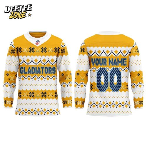 A Gladiators Holiday Details Hockey Jersey Custom Name, Number
