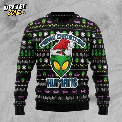 Alien Merry Christmas Humans Ugly Christmas Sweater