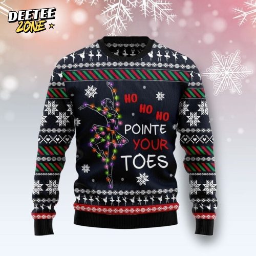 Ballet Pointe Your Toes Ugly Christmas Sweater