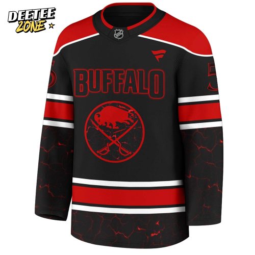 Buffalo Sabres x Stranger Things Jersey with a bold red–black design