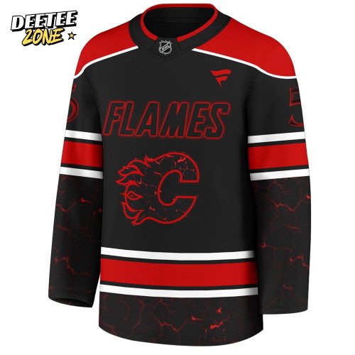 Calgary Flames x Stranger Things Jersey with a bold red–black design