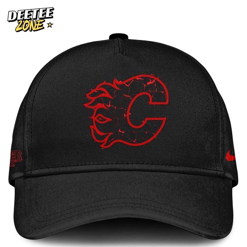 Calgary Flames x Stranger Things Jersey with a bold red–black design