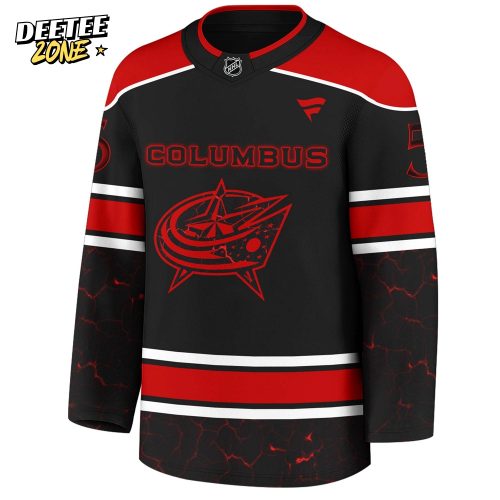 Columbus Blue Jackets x Stranger Things Jersey with a bold red–black design