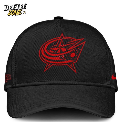 Columbus Blue Jackets x Stranger Things Jersey with a bold red–black design