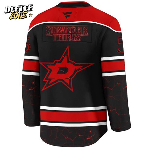 Dallas Stars x Stranger Things Jersey with a bold red–black design