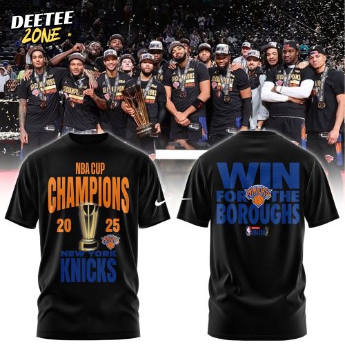 Jordan Brand Black New York Knicks 2025 NBA Cup Champions Limited Edition Tshirt | Jogger | Cap