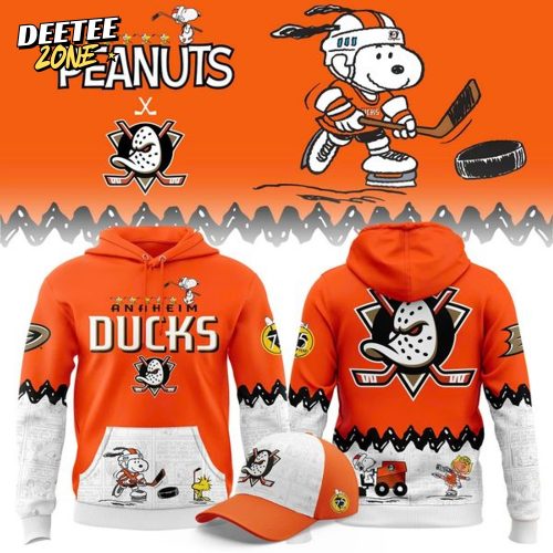 Limited Edition Anaheim Ducks ” Peanuts Night ” Snoopy Hoodie