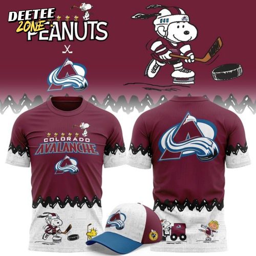 Limited Edition Colorado Avalanche ” Peanuts Night ” Snoopy T-shirt