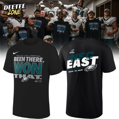 Limited edition Philadelphia Eagles 2025 NFC East Division Champions Locker Room Trophy Collection T-Shirt for fans!