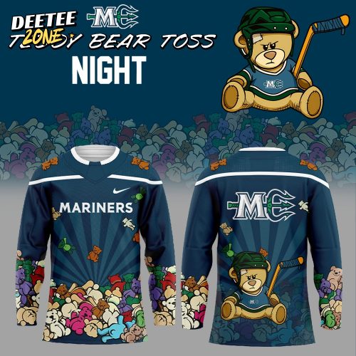 M Mariners Teddy Bear Toss Night 2025 Combo Hockey Jersey