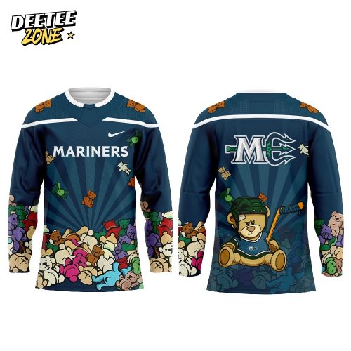 M Mariners Teddy Bear Toss Night 2025 Combo Hockey Jersey