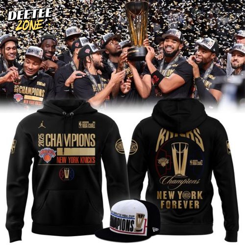 Men’s New York Knicks Jordan Brand Black 2025 NBA Cup Champions Locker Room Hoodie