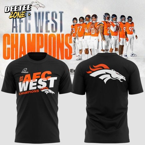 Men’s Nike Black Denver Broncos 2025 AFC West champions T-shirt