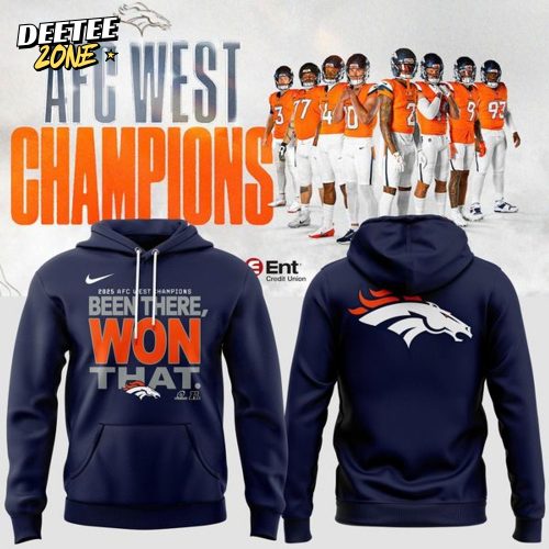 Men’s Nike Navy Denver Broncos 2025 AFC West champions Hoodie