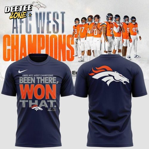 Men’s Nike Navy Denver Broncos 2025 AFC West champions T-shirt