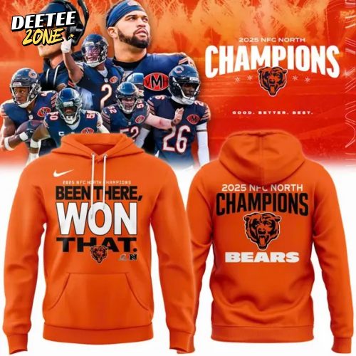 Men’s Nike Orange Chiago Bears 2025 NFC North Champions Special Hoodie