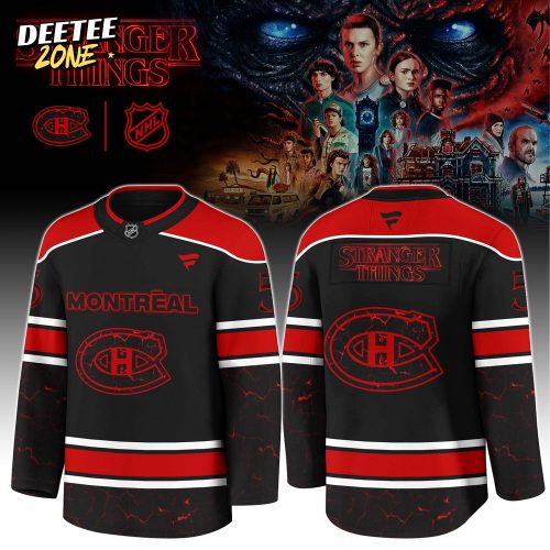 Montreal Canadiens x Stranger Things Jersey with a bold red–black design