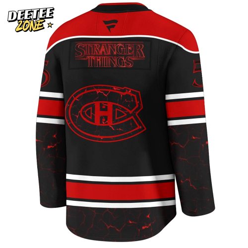 Montreal Canadiens x Stranger Things Jersey with a bold red–black design