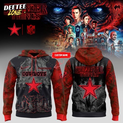 NFL x Stranger Things Hoodie – All Teams Edition (Custom Name)