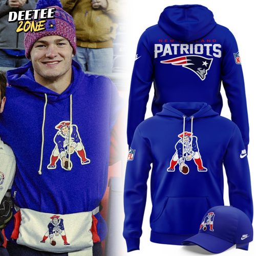 New England Patriots Nike Throwback Historic Royal Pullover Hoodie (v2)