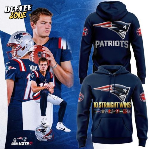 New England Patriots TEN wins in a row for the Pats Hoodie