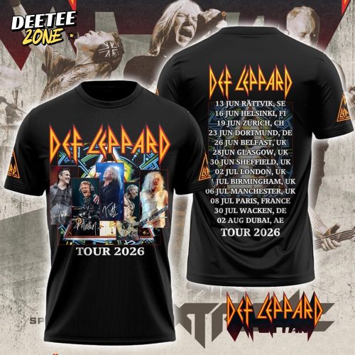 New Limitted Edition Def Leppard Tour 2026 3D T-Shirt