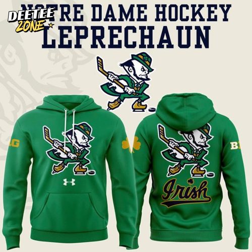 Notre Dame Fighting Irish Under Armour Hockey Leprechaun Rival Fleece Hoodie (Green)