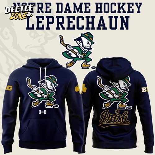 Notre Dame Fighting Irish Under Armour Hockey Leprechaun Rival Fleece Hoodie (Navy)