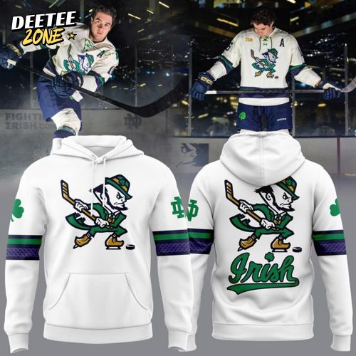 Notre Dame Fighting Irish Under Armour Hockey Leprechaun Rival Fleece Hoodie (White)