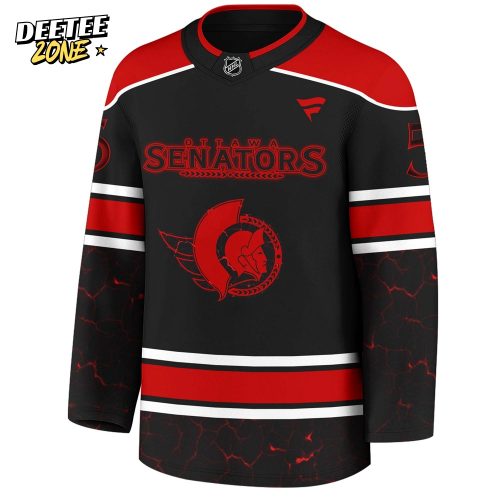 Ottawa Senators x Stranger Things Jersey with a bold red–black design
